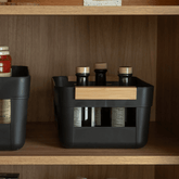 Cesto Lume Plástico e Bambu Preto 7,5L